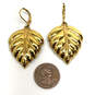 Designer Joan Rivers Gold-Tone Clip On Fashionable Leaf Drop Earrings image number 2