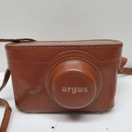Vintage Argus Rangefinder Film Camera f/3.5 50mm Lens w/ Leather Cover Untested