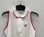 Womens White Pink Sleeveless Tuxedo Collar 1/4 Zip Golf Polo Shirt Size M image number 3