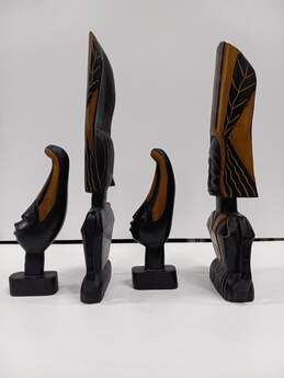 Vintage Set of Four African Abstract Carved Wood Sculptures alternative image