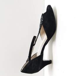 Werner Kern Women's Black Rhinestone T-Strap Ballroom Heels Size 6.5