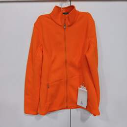 NWT Mens Orange Long Sleeve Mock Neck Full Zip Sweater Size XL
