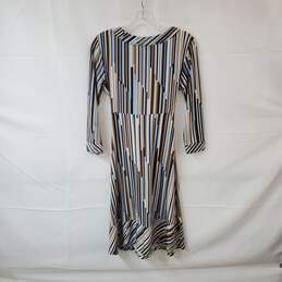 BCBGMAXAZRIA Multicolor Deep Plunge Belted Midi Dress WM Size S alternative image