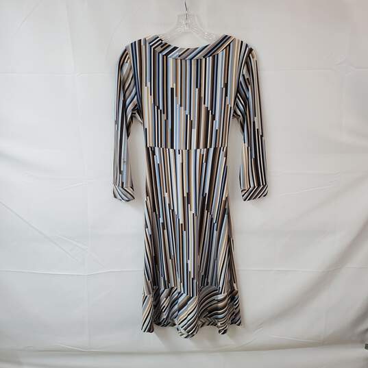 BCBGMAXAZRIA Multicolor Deep Plunge Belted Midi Dress WM Size S image number 2