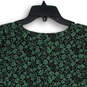 Womens Green Black Floral V-Neck Cap Sleeve Pullover Top Size Small image number 4