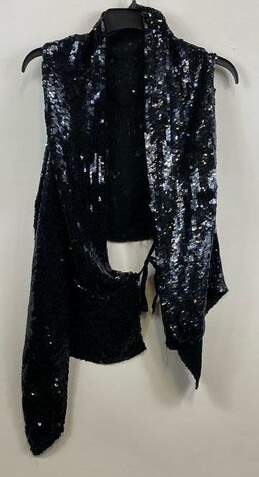 Ann Demulemeester Black Sequined Vest - Size Medium