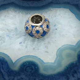 Designer Pandora S925 Sterling Silver Blue Ball Shape Classic Beaded Charm