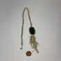 Designer Kendra Scott Rayne Gold-Tone Green Stone Tassel Pendant Necklace image number 2