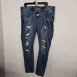 Blue Denim Distressed Bombshell Skinny Jeans