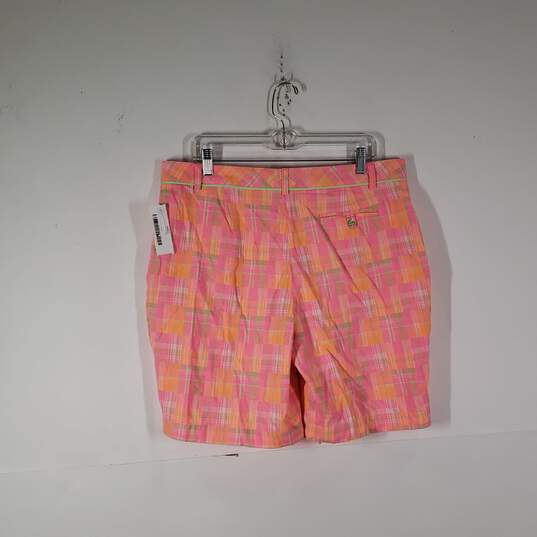 NWT Womens Patchwork Flat Front Slash Pockets Golf Chino Shorts Size 14 image number 2