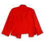 Womens Red Spread Collar Casual Long Sleeve Open Front Jacket Size 16 image number 2