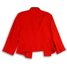 Womens Red Spread Collar Casual Long Sleeve Open Front Jacket Size 16 alternative image