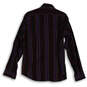 Mens Multicolor Striped Long Sleeve Pointed Collar Button-Up Shirt Size L image number 2