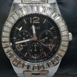 Rare Authentic Guess 38mm Case Crystal Bezel Chronograph Ladies U17511L1 Quartz Watch