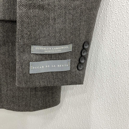 NWT Mens Gray Notch Lapel Flap Pockets Single Breasted Blazer Size 40 L image number 3