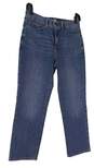 Womens Blue Medium Wash Pockets Casual Denim Straight Leg Jeans Size 4 image number 1