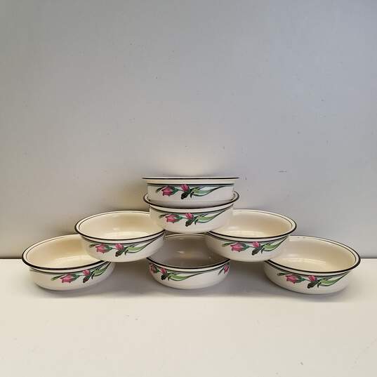 Lenox Chinastone Midnight Blossoms Cereal Bowls Set of 7 image number 4