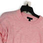 Womens Pink Tight-Knit Crew Neck Ruffle Long Sleeve Pullover Sweater Sz XS image number 3