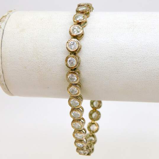 Celestial 925 Sterling Silver Moon & Star Drop Earrings Pendant Necklace & CZ Bracelet 27.6g image number 2