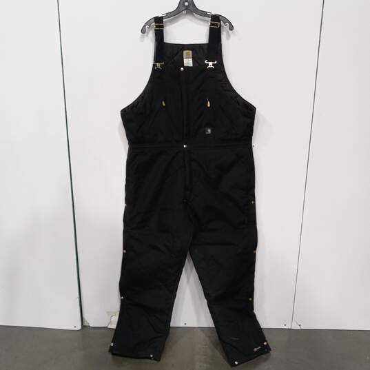 Carhartt Black Insulated Overalls Men's Size 46x34 image number 1