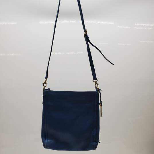 Fossil Crossbody Blue Leather Bag image number 1
