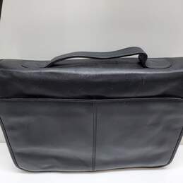 Lord & Taylor Black Leather Briefcase/ Messenger Bag alternative image