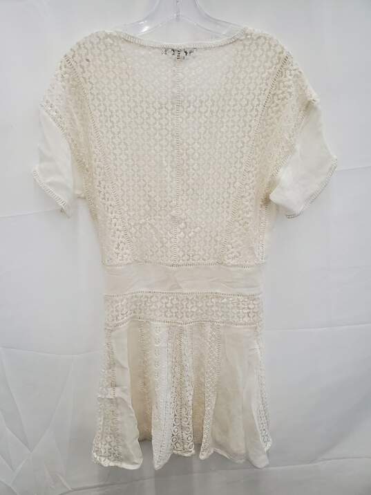 ALLSAINTS Cindi Oyster White Lace Tunic Mini Dress Floral Mesh Flowy Size 2 image number 2