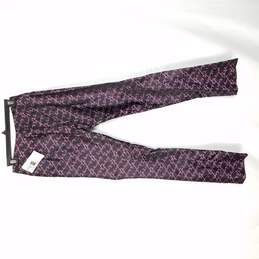 Nicole Miller Women Purple Print Pants XS NWT alternative image