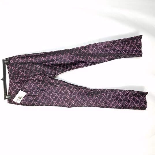 Nicole Miller Women Purple Print Pants XS NWT image number 2