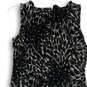 Womens Black Animal Print Sleeveless Back Zip Short Sheath Dress Size 00P image number 4