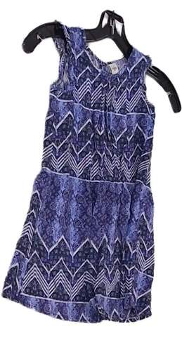 Girls Blue Sleeveless Round Neck Pullover A Line Dress Size 4 alternative image