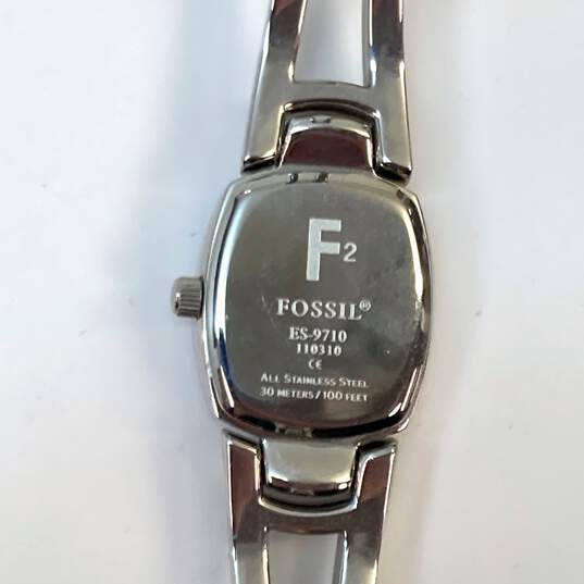 Designer Fossil F2 ES-9710 Stainless Steel Analog White Dial Quartz Wristwatch image number 4