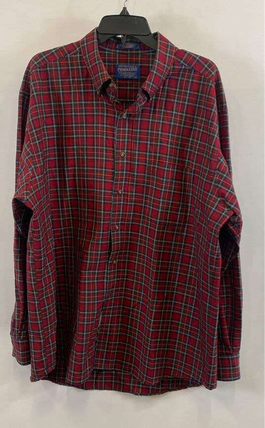 Pendleton Red Plaid Wool Shirt - Size X Large image number 1
