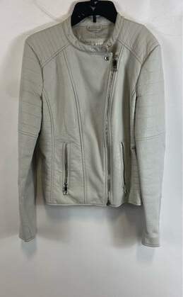 Guess Women White Faux Leather Jacket S