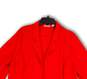 Womens Red Long Sleeve Notch Lapel Pockets Open-Front Blazer Jacket Size 3 image number 3
