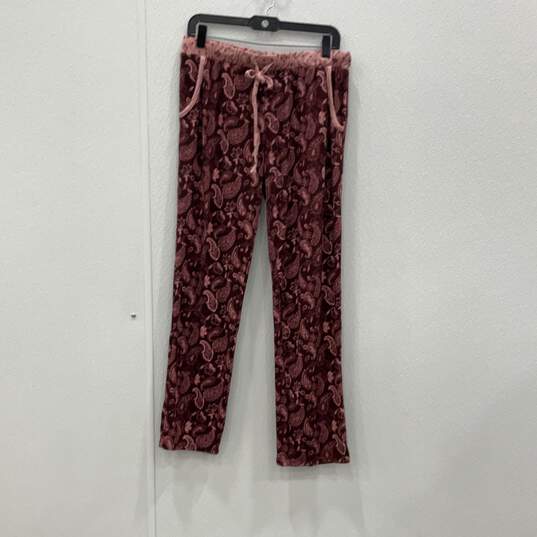 Lucky Brand Womens Pink Red Paisley Drawstring Lounge Ankle Pants Size Small image number 1