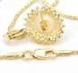 14K Yellow Gold Pearl 0.40 CTTW Diamond Halo Pendant Necklace 5.6g image number 5