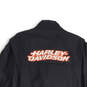 Mens Black Orange Long Sleeve Band Collar Full-Zip Jacket Size 2XL image number 4