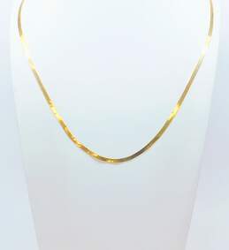14K Gold Herringbone Long Chain Necklace 11.3g
