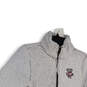 Womens White Faux Fur Long Sleeve Mock Neck Full-Zip Fleece Jacket Size S image number 3