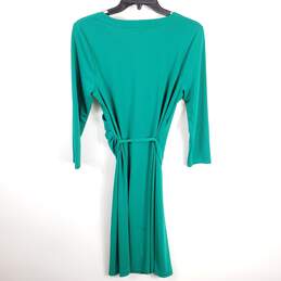 Talbots Women Green Belted Midi Dress M alternative image