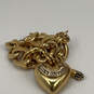 Designer Juicy Couture Gold-Tone Link Chain Puffy Heart Charm Bracelet image number 4
