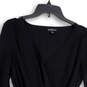 Womens Black V-Neck Long Sleeve Tie Waist Pullover Blouse Top Size 4 image number 3