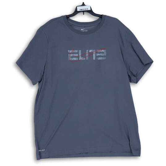 Mens Gray Elite Dri-Fit Short Sleeve Crew Neck Graphic Print T-Shirt Sz XXL image number 1