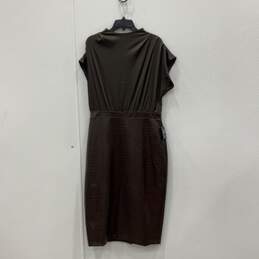 NWT Express Womens Brown Sleeveless Back Zip Sheath Dress Size Large