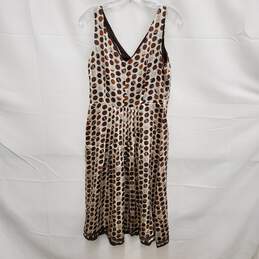 Spazio Moda Couture WM's 100% Silk Sleeveless Brown Polka Dot Dress Size 6