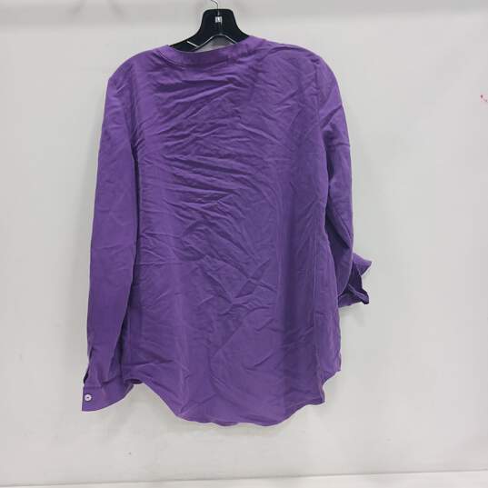 Chico's Women's Purple Button Up Shirt Size 0 image number 2