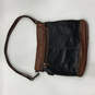 Womens Black Brown Leather Adjustable Strap Outer Zip Pockets Crossbody Bag image number 2