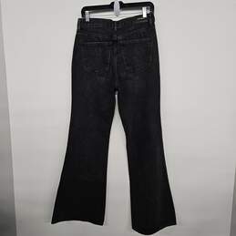 EXPRESS Black Denim 70s Flare Mid Rise Jeans alternative image