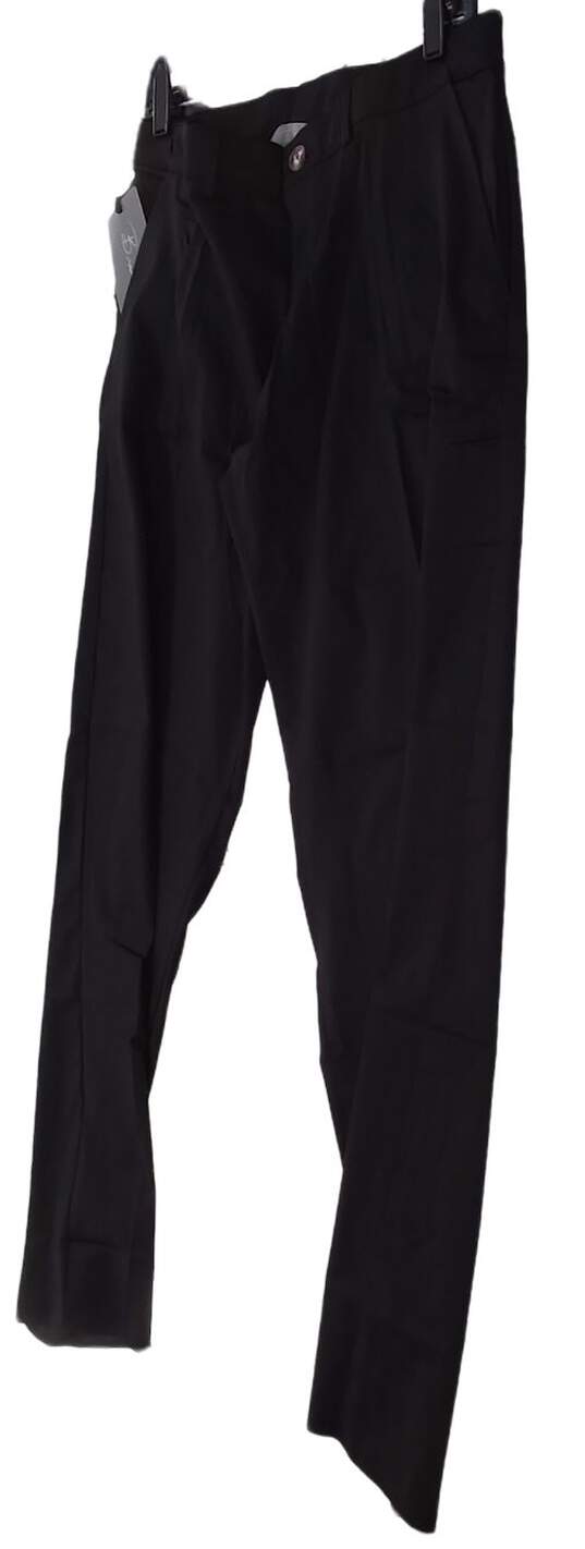 NWT Mens Black Flat Front Slash Pocket Straight Leg Dress Pants image number 1